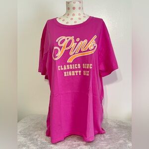 VS PINK CAMPUS COTTON TEE LIMITED EDITION LARGE NWT